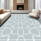 Geometric Tessellation With White Links Rug