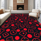 Red Dice Dots Pattern Rug
