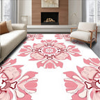 Pink Floral Mandala Pattern Rug