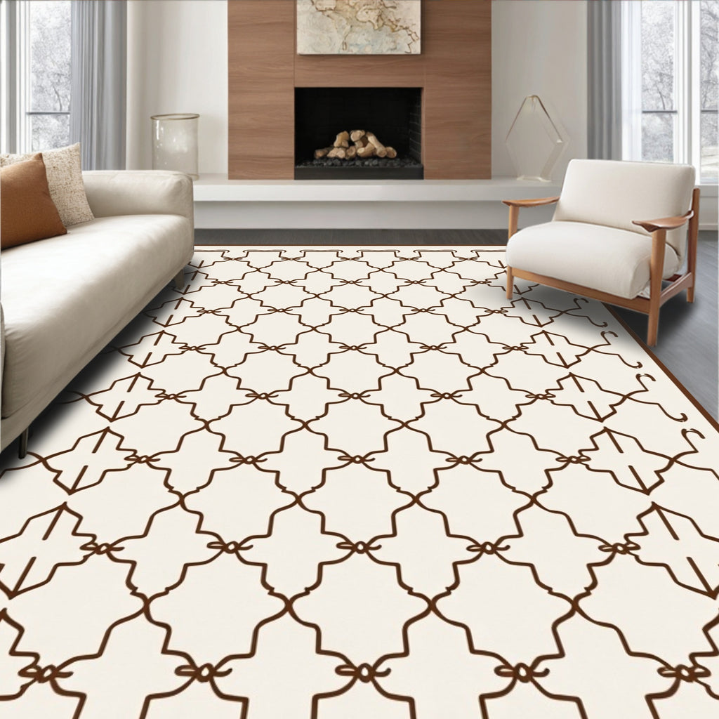 Geometric Patterned Lattice Design Rug