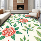 Vintage Rose Blossom Pattern Design Rug