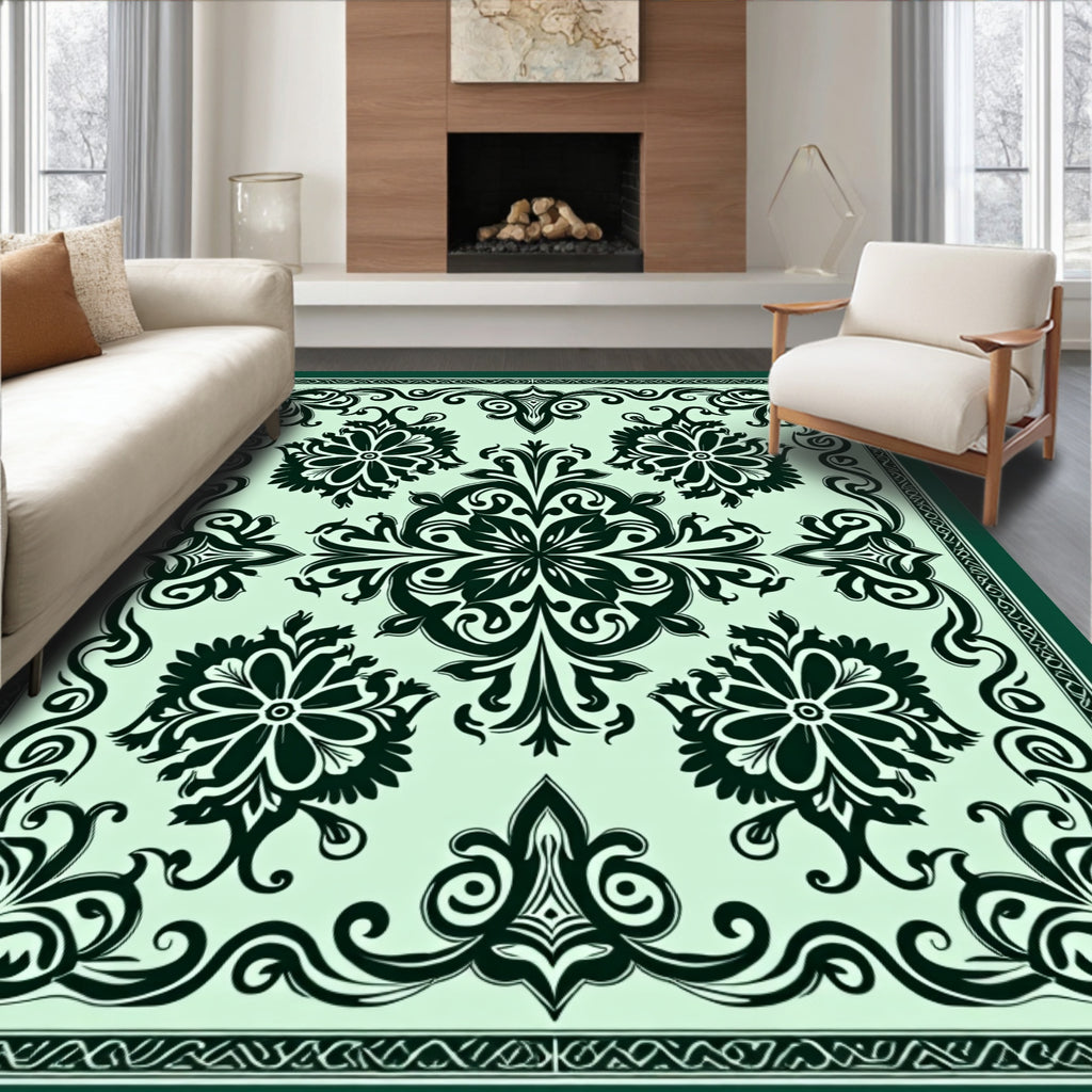 Traditional Floral Damask Pattern Rug