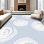 Soft Blue Swirling Cloud Abstracts Rug