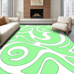 Scribble Abstract Light Green Pattern Rug
