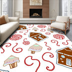 Gingerbread House Red Swirl Candy Rug