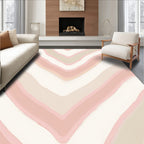 Soft Pink Chevron Wavy Texture Rug