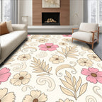 Pink Peach Floral Swirl Pattern Rug