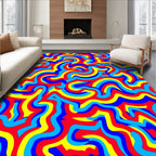 Bright 3 Color Swirl Abstract Pattern Rug