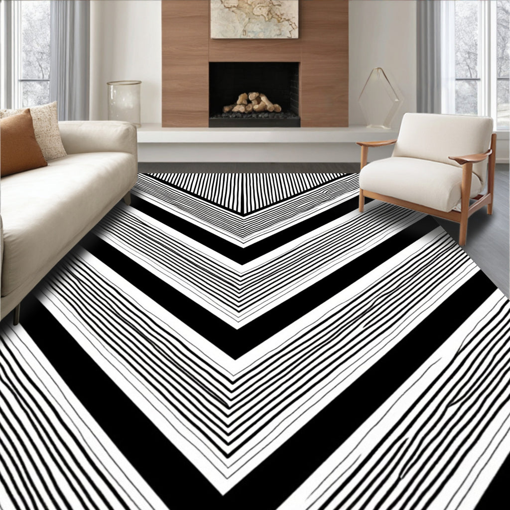 Dynamic Vizier Stripe Pattern Rug