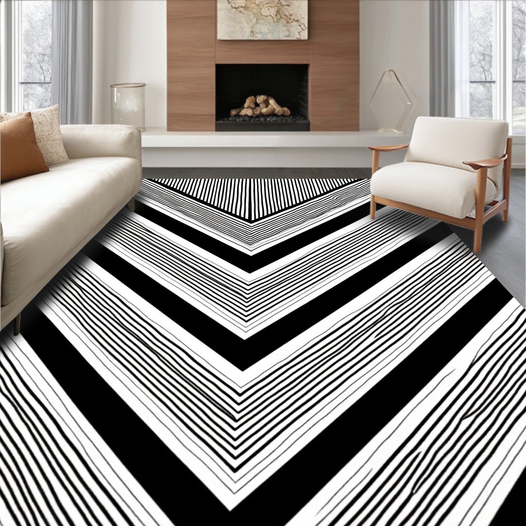 Dynamic Vizier Stripe Pattern Rug