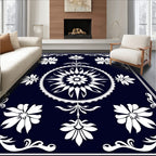 Ornate Floral Bordered Art Rug