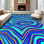 Blue Yellow Aqua Flow Rug