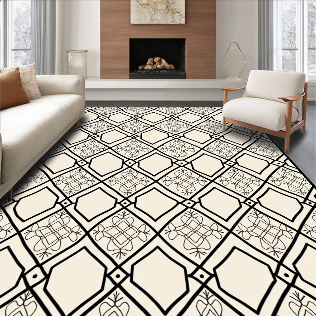 Geometric Diamond Pattern With Intricate Details Rug