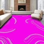 Bright Pink Modern Swirl Pattern Rug