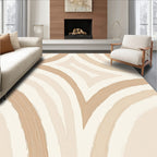 Neutral Arc Patterned Canvas Rug
