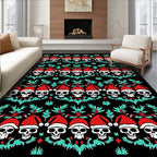 Festive Skull Holiday Festive Foliage Rug