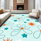 Whimsical Floral Star Design Rug