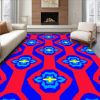 Vibrant Abstract Floral Geometric Design Rug