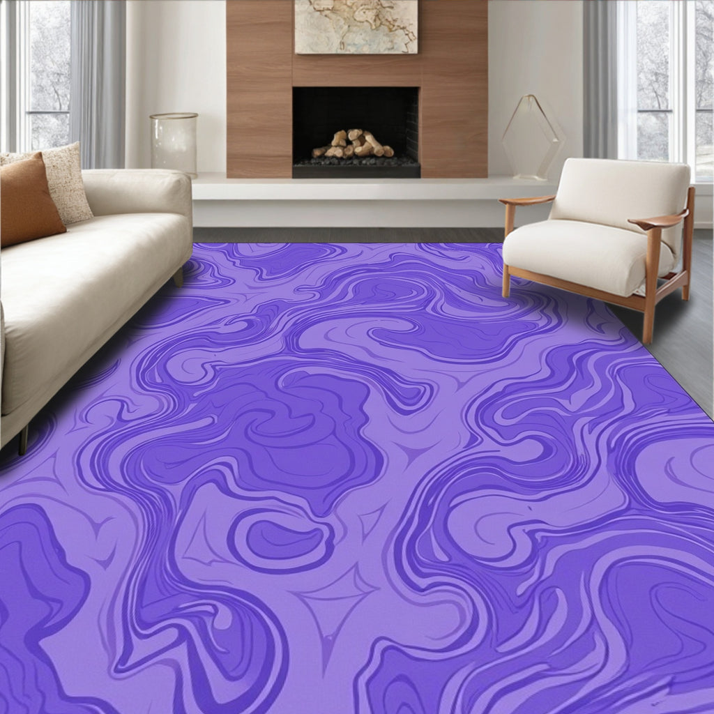 Majestic Purple Swirls Pattern Rug