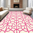 Coral Floral Lattice Openwork Rug