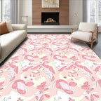 Elegant Pink Floral Pattern Design Rug