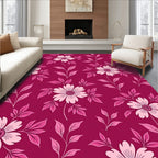 Vibrant Pink Floral Pattern Design Rug