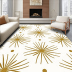 Gold Starburst With Dots Pattern Rug