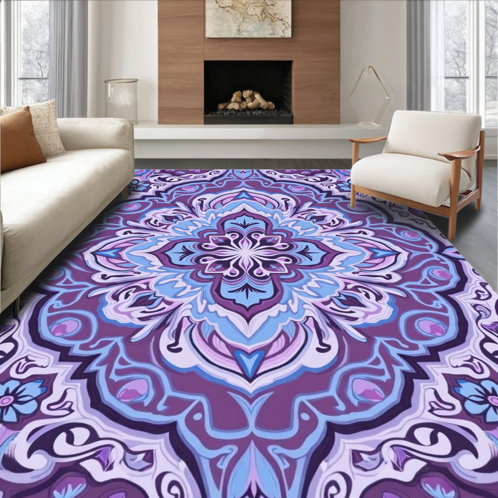 Intricate Mandala Floral Pattern Rug