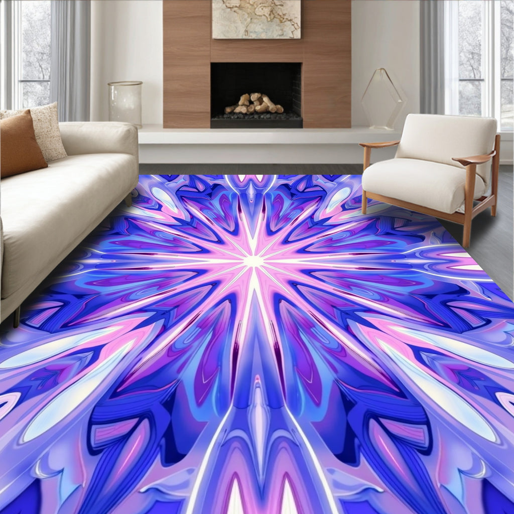 Radiant Abstract Mandala Design Rug