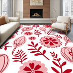 Stylized Floral Branch Pattern Design Rug