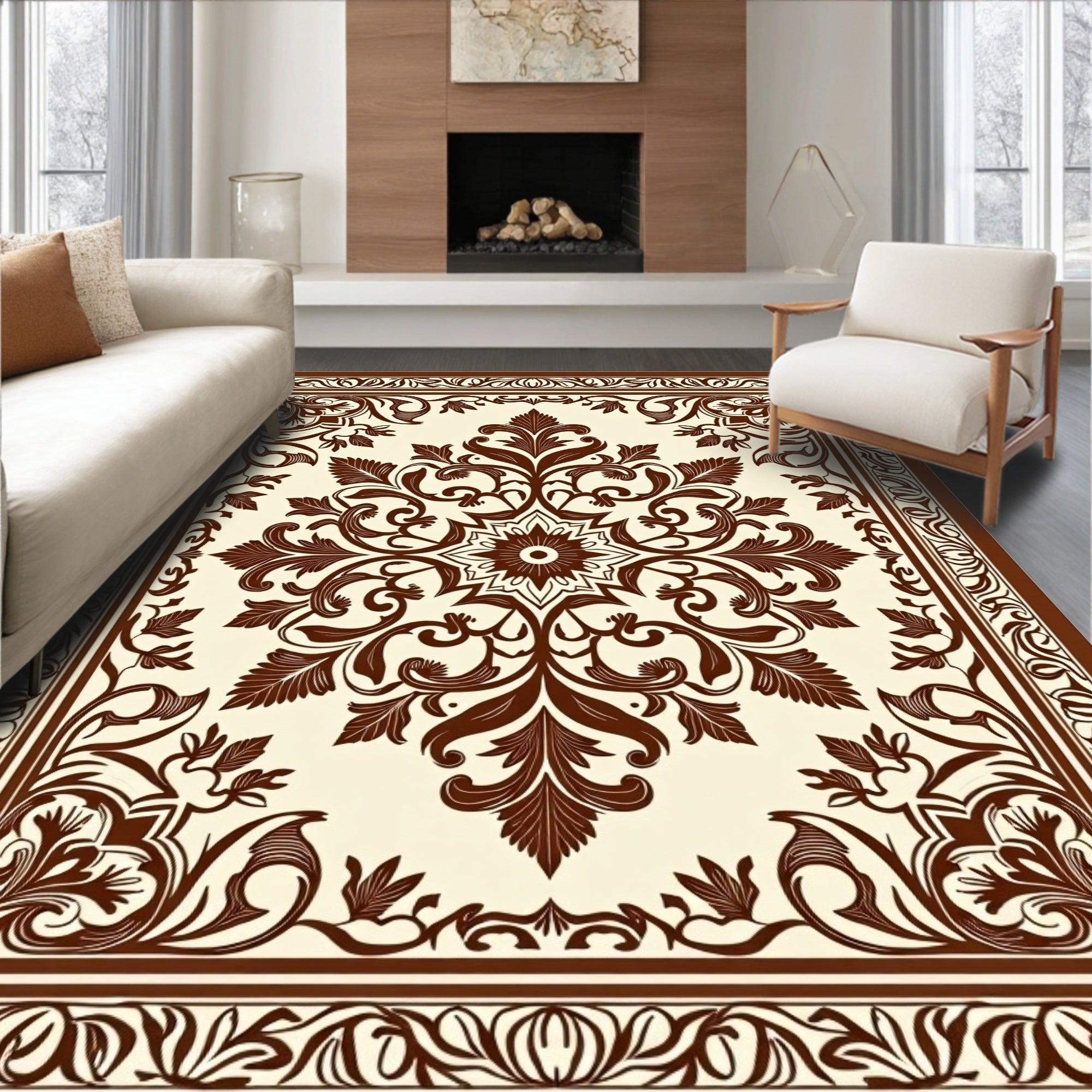 Vintage Floral Medallion Pattern Rug