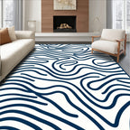 Organic Swirl Patterned Navy Rug