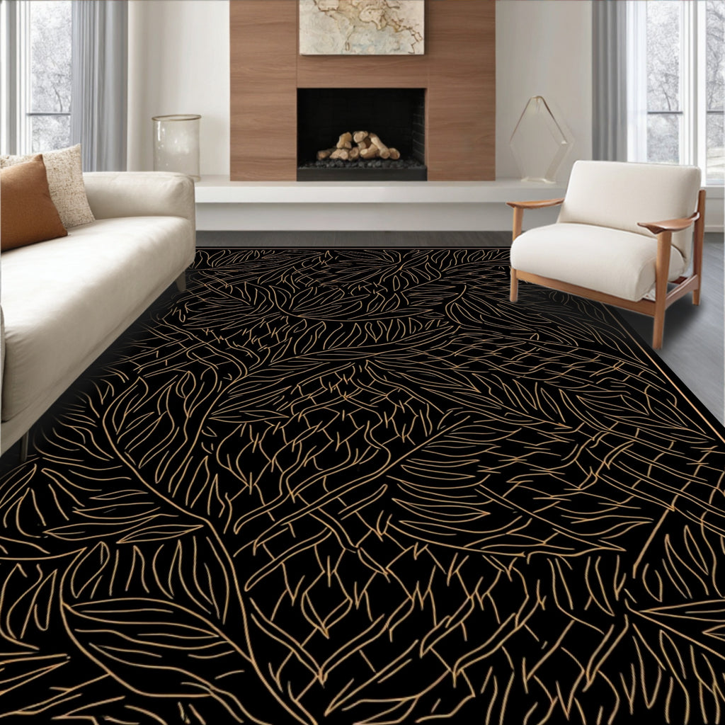 Abstract Leafy Vine Pattern Rug