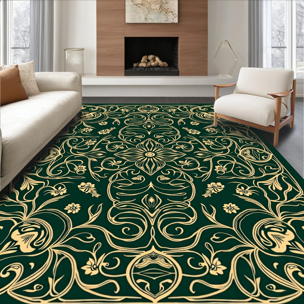 Elegant Floral Garden Pattern Rug