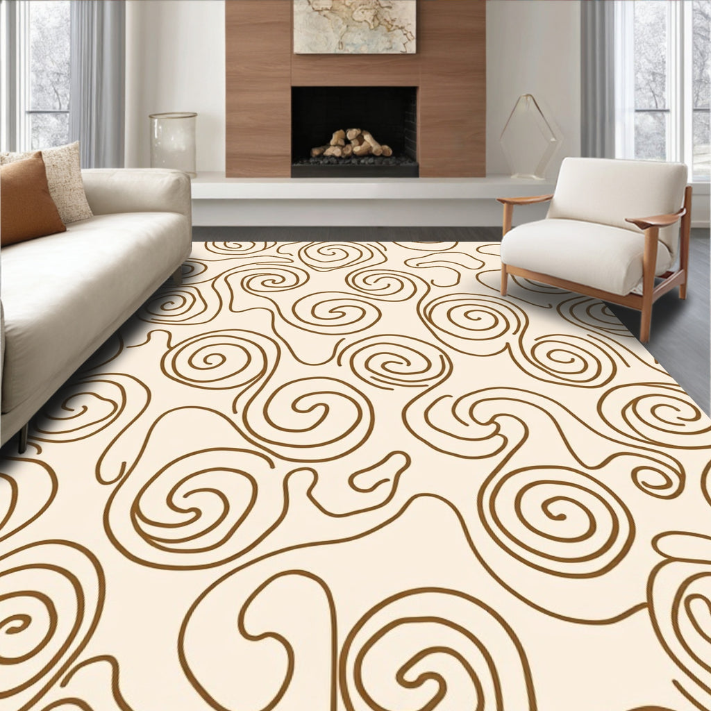 Swirls Organic Abstract Pattern Rug