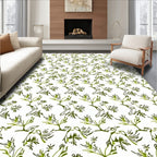 Green Whimsical Bamboo Branch Rug