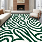 Abstract Green Swirl Continuous Pattern Rug