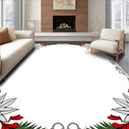 Crimson White Floral Evergreen Swirl Rug