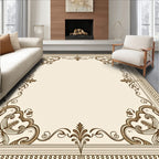 Ornate Floral Scrollwork Border Design Rug
