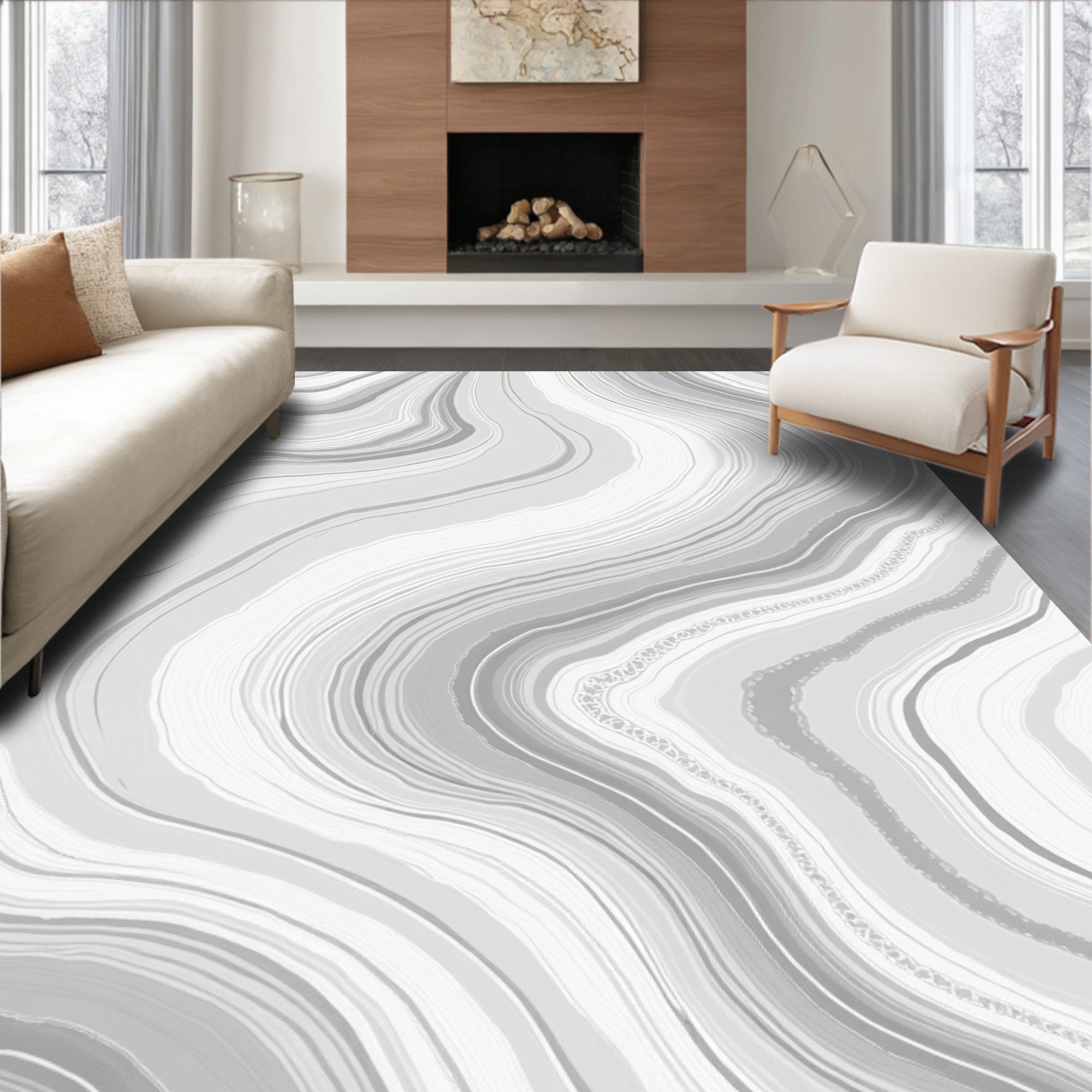Agate Stone Swirl Pattern Rug