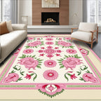 Pink Floral Garden Medallion Rug
