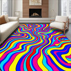 Psychedelic Swirl Bright Pattern Rug