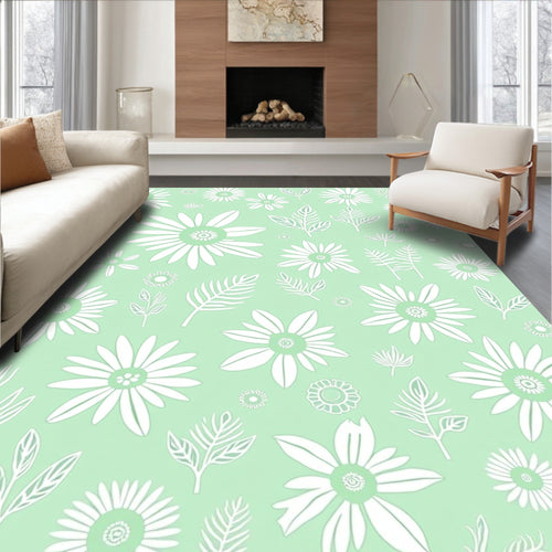 Abstract Floral Whimsical Pattern Design Rug