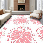 Pink Floral Swirl Pattern Rug