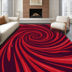 Red Swirl Abstract Pattern Rug