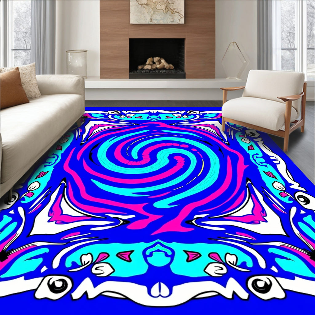 Vibrant Psychedelic Swirls Rug