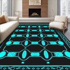 Futuristic Geometric Neon Pattern Rug