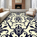 Vintage Floral Scroll Motif Rug