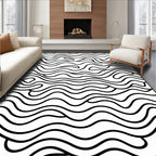 Bold Swirl Lines Abstract Pattern Rug