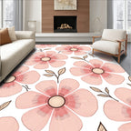 Soft Pink Floral Pattern Rug